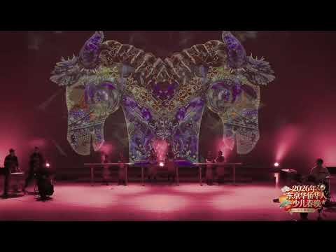 《骏马奔腾》舞台画面——巨型骏马投影与打击乐表演（视频封面）